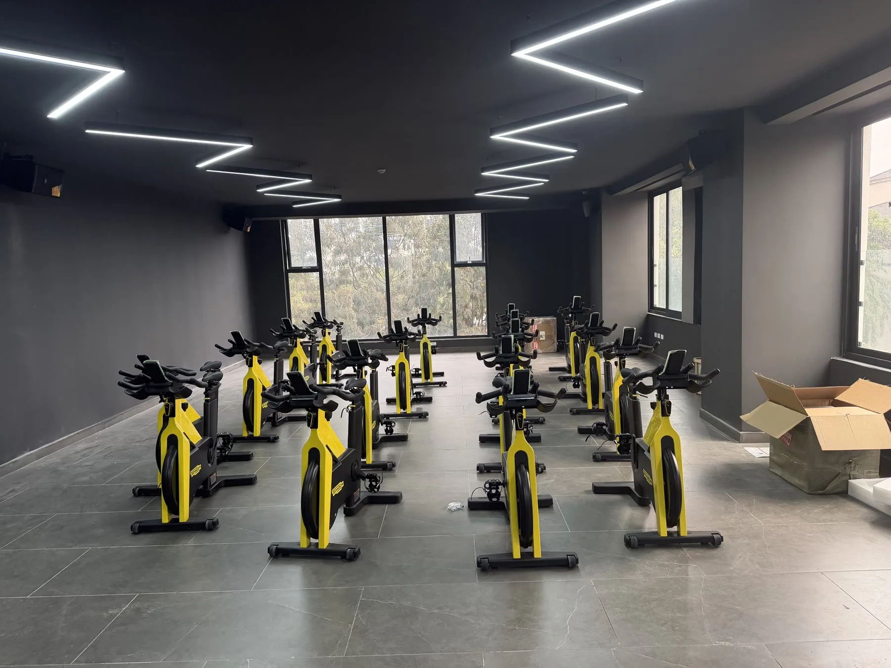 Merkama's cycling floor with natural light